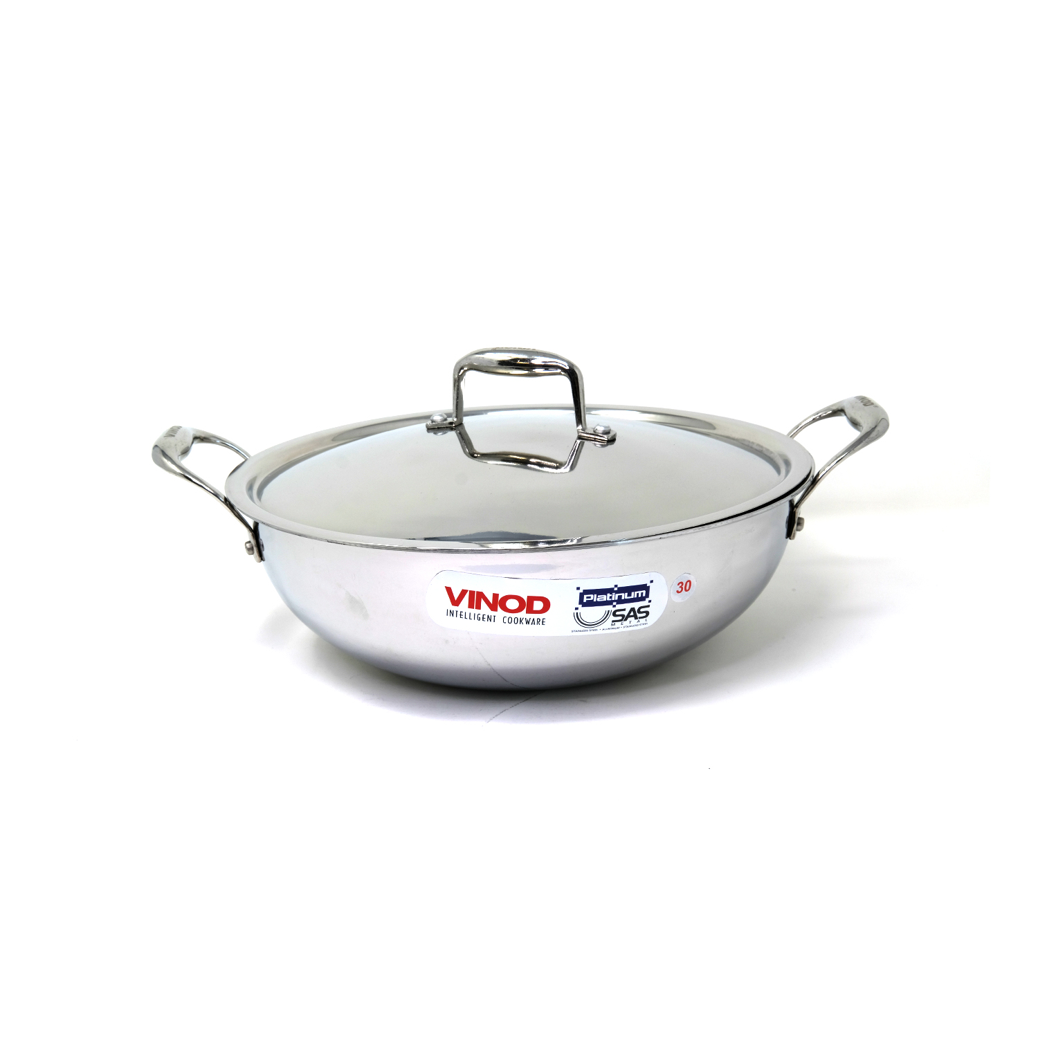 Vinod Platinum Triply Stainless Steel Kadai 30