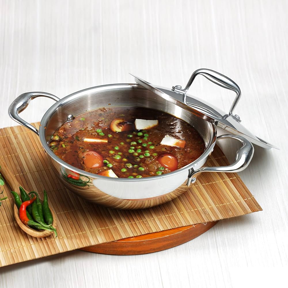 Vinod Platinum Triply Stainless Steel Kadai 30