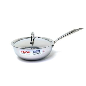 Vinod Platinum Triply Stainless Steel Deep Frypan 22