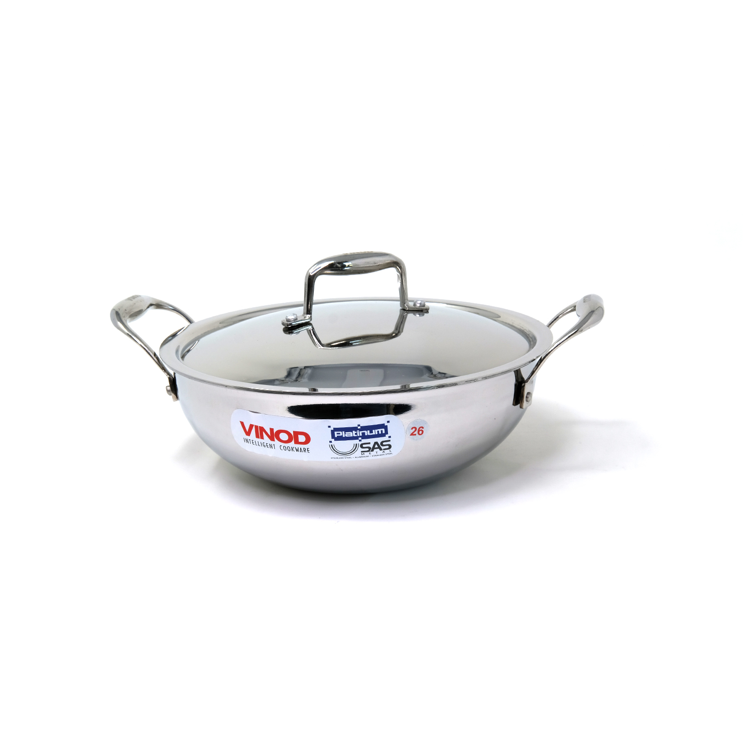 Vinod Platinum Triply Stainless Steel Kadai 26