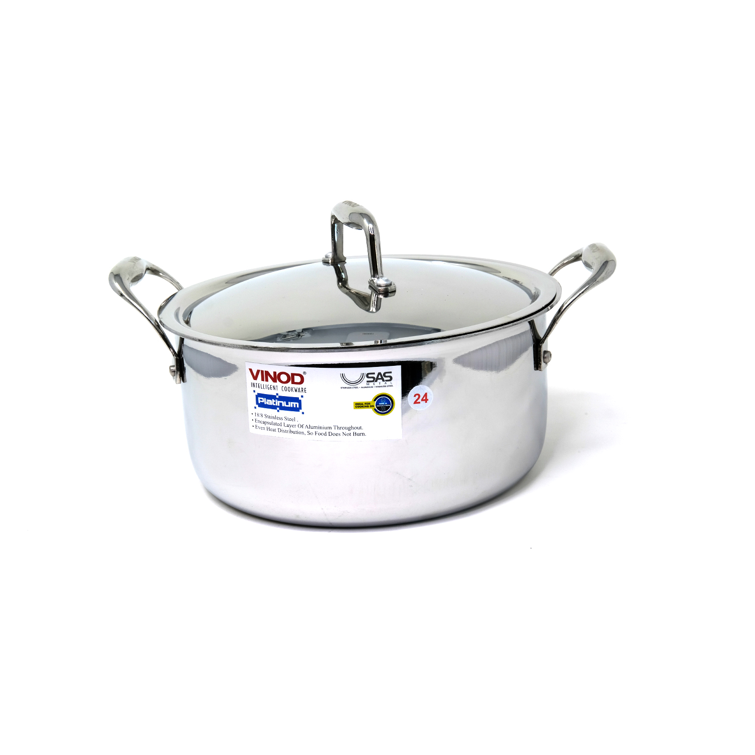 Vinod Platinum Triply Stainless Steel Casserole 24