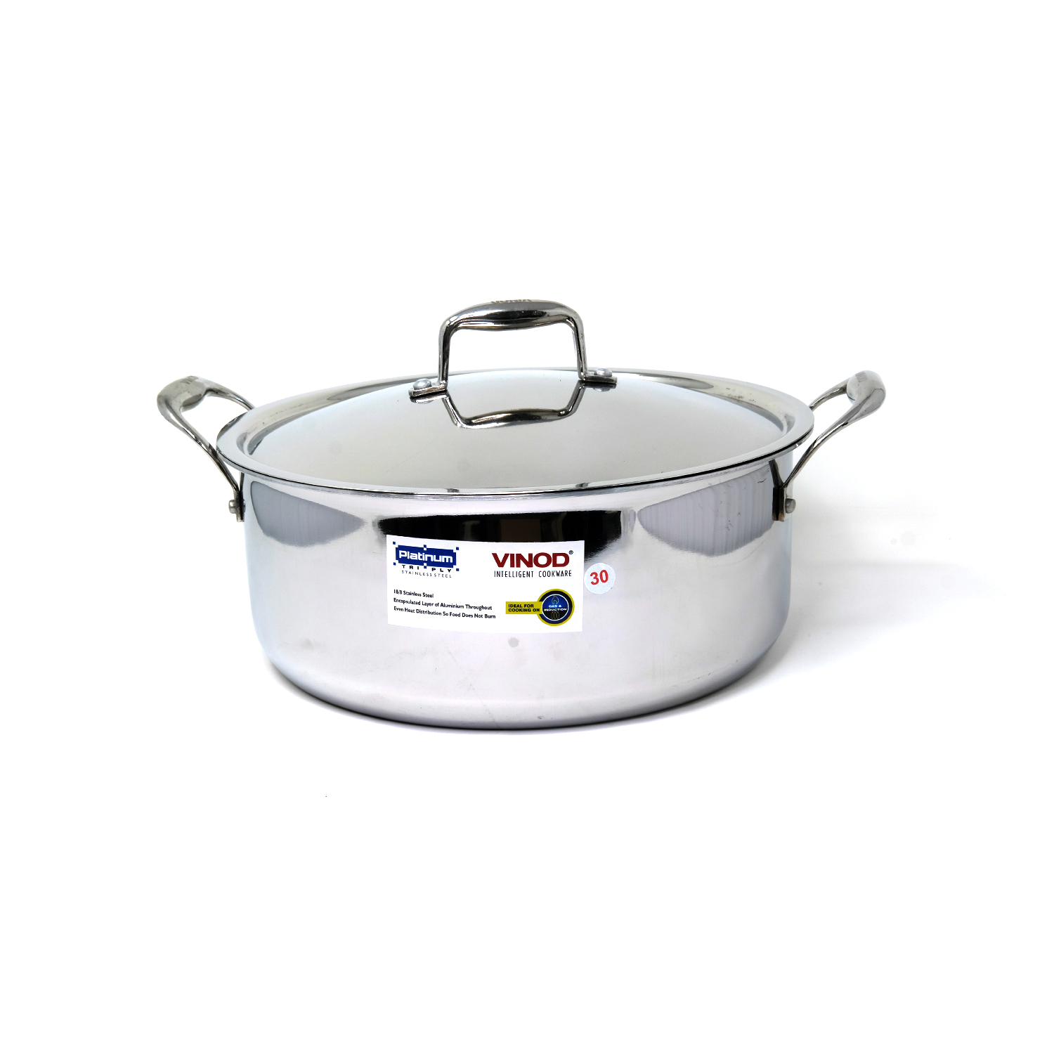 Vinod Platinum Triply Stainless Steel Casserole 30