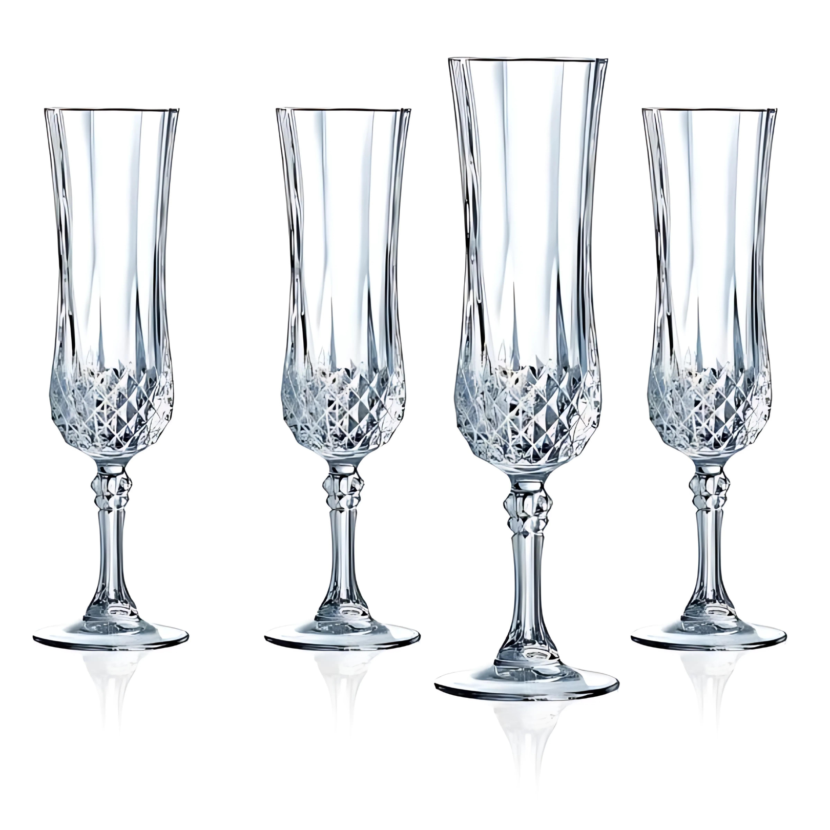 Cristal D'Arques Longchamp 4.5 oz Champagne Glass 4Pc Set