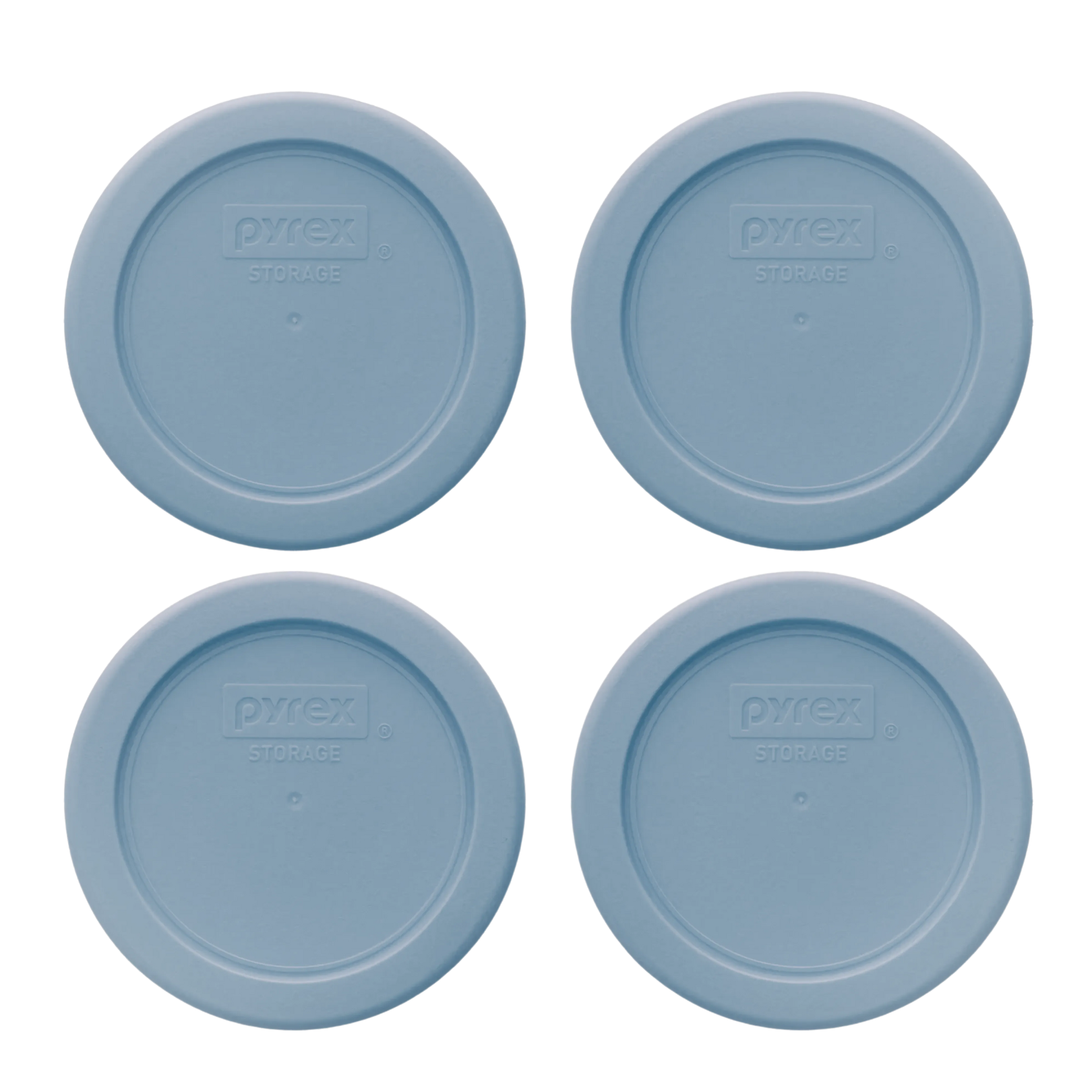 Pyrex Replacement 4 Pc Cover Set-Light Blue (Round) for Pyrex Glass Container (1 Cup)