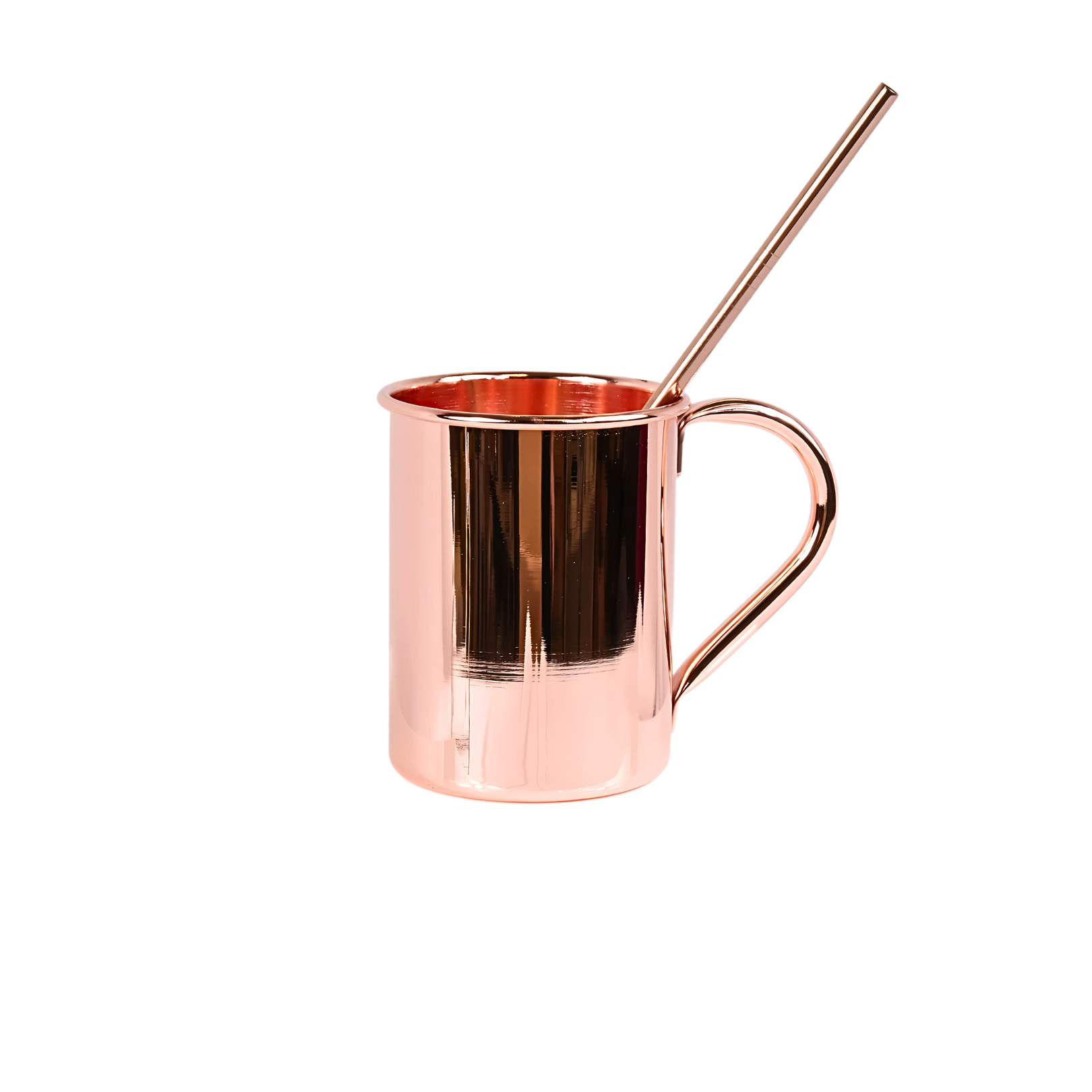 Copper Cup With Copper Straw