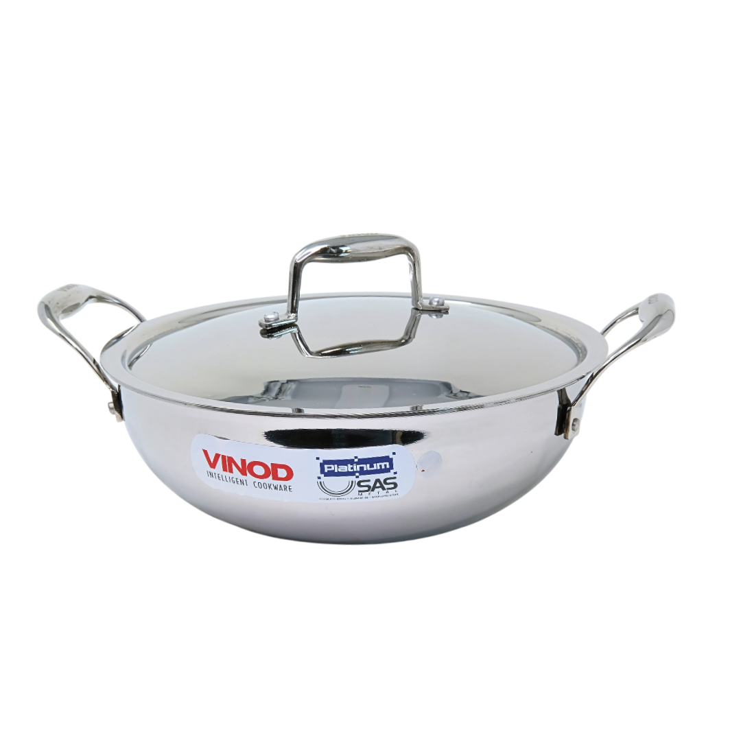 Vinod Platinum Triply Stainless Steel Kadai 28