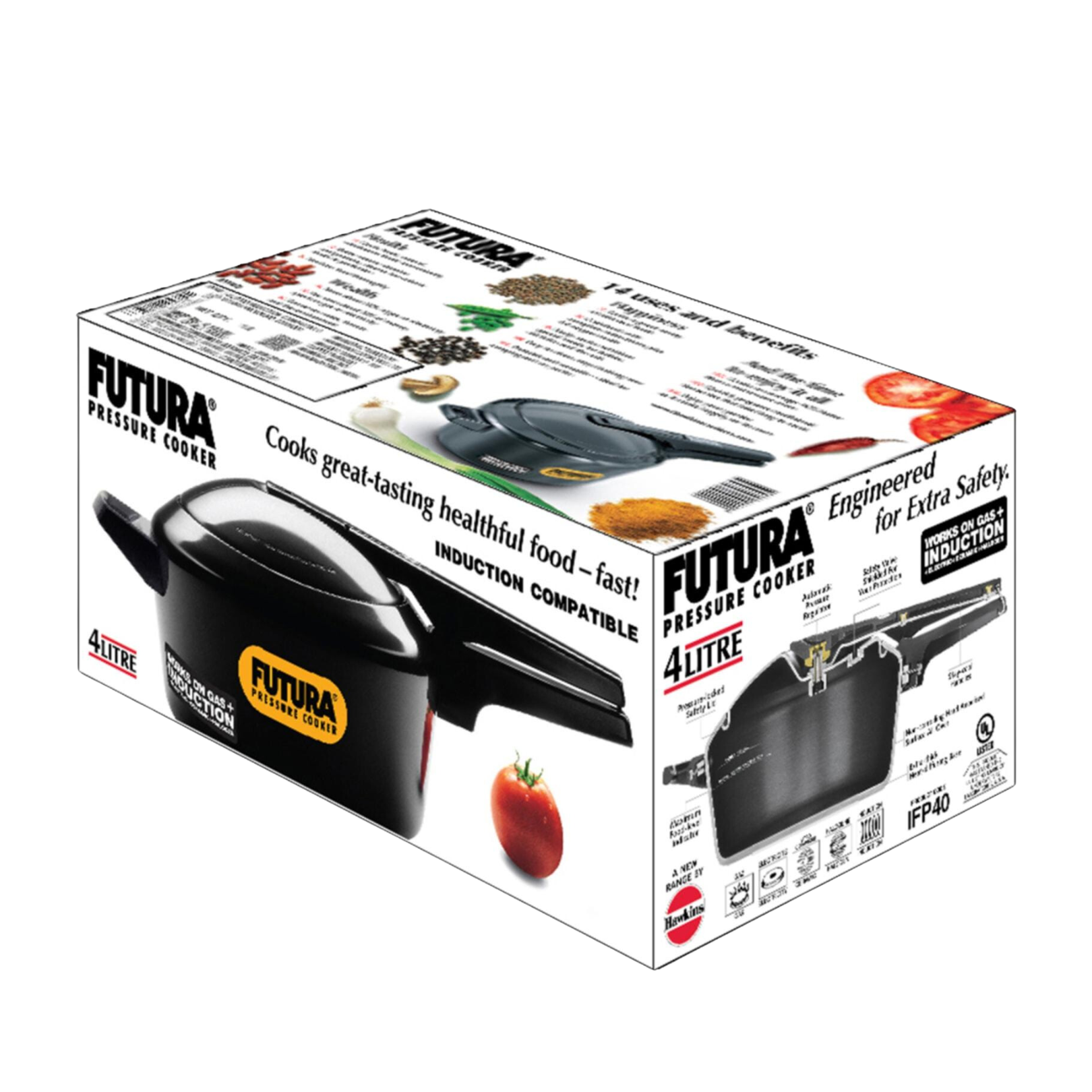 Futura Black Pressure Cooker 4L