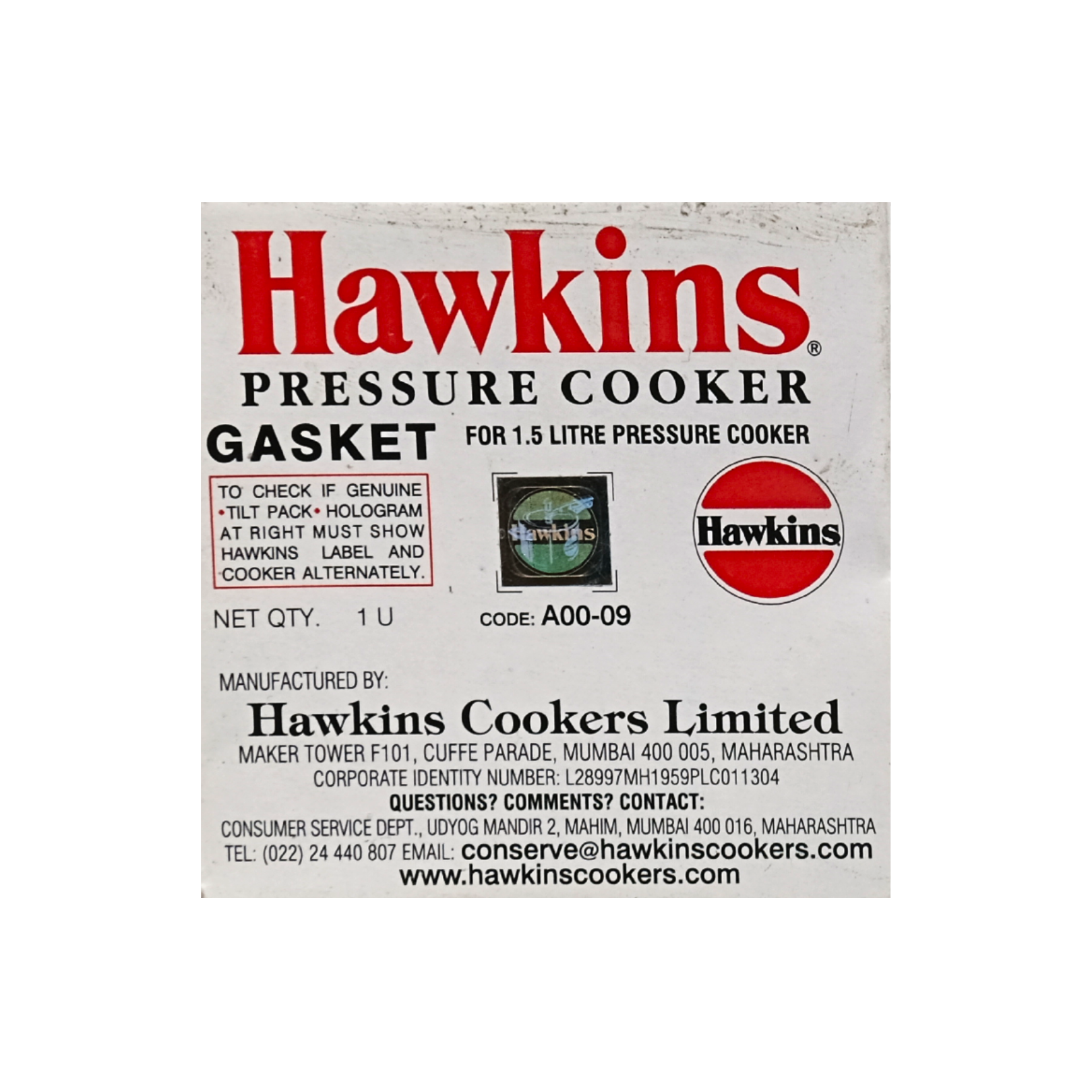 Hawkins Sealing Ring Gasket (1.5L Pressure Cooker)