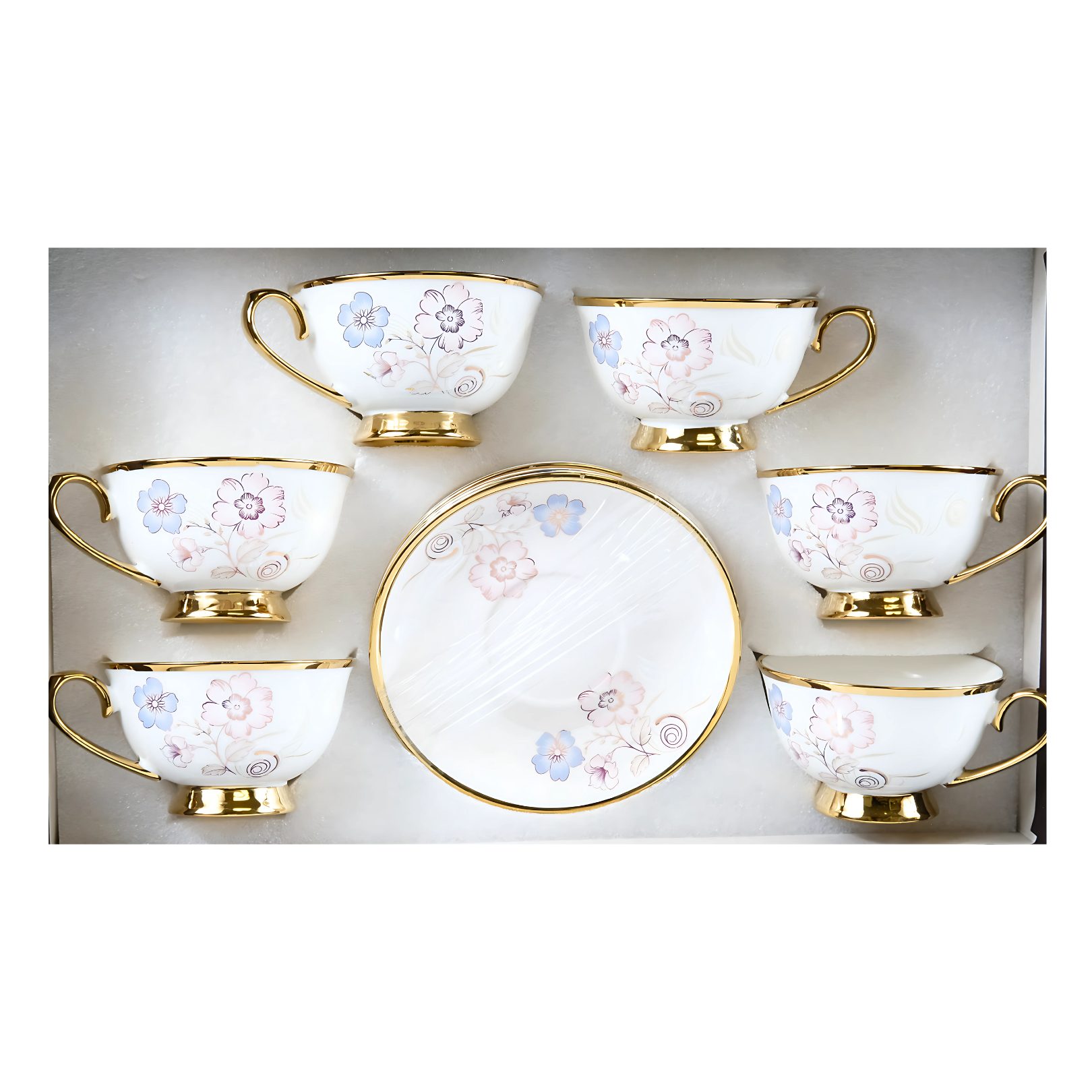 Ceramic Purple Tea Cup & Soccer Set