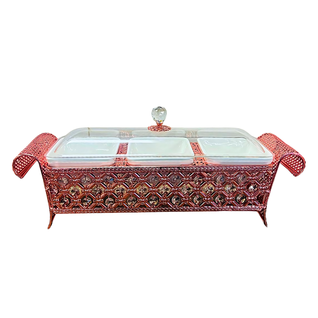 Copper 3 Section Dry Fruit Tray