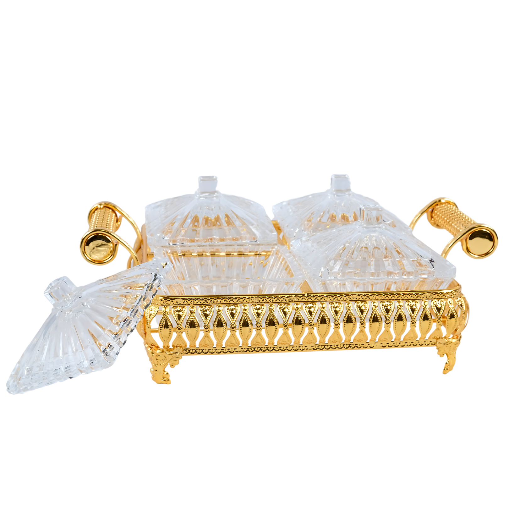 Gold 4 Section Dry Fruit Tray