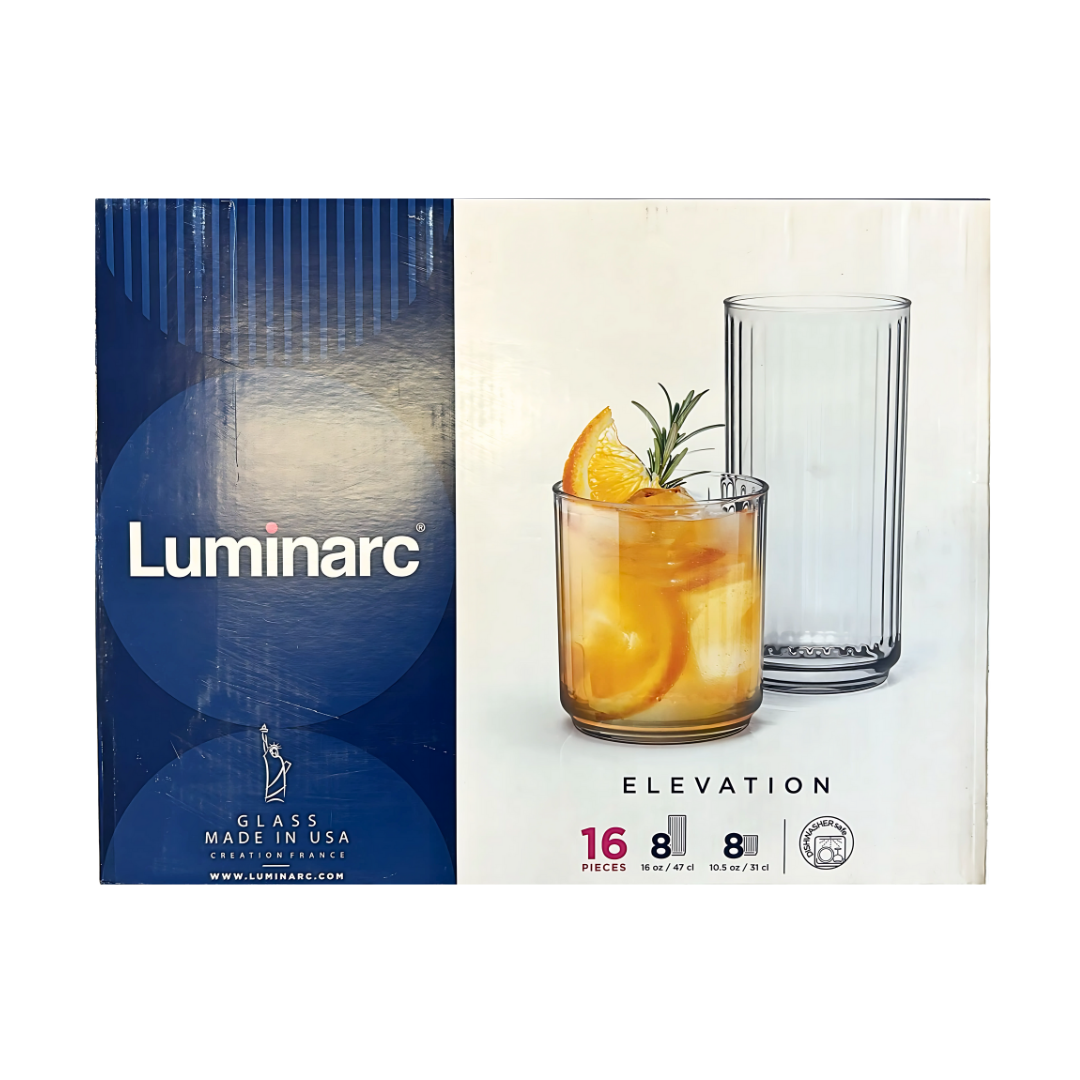 Luminarc Elevation Glass 16Pc Set
