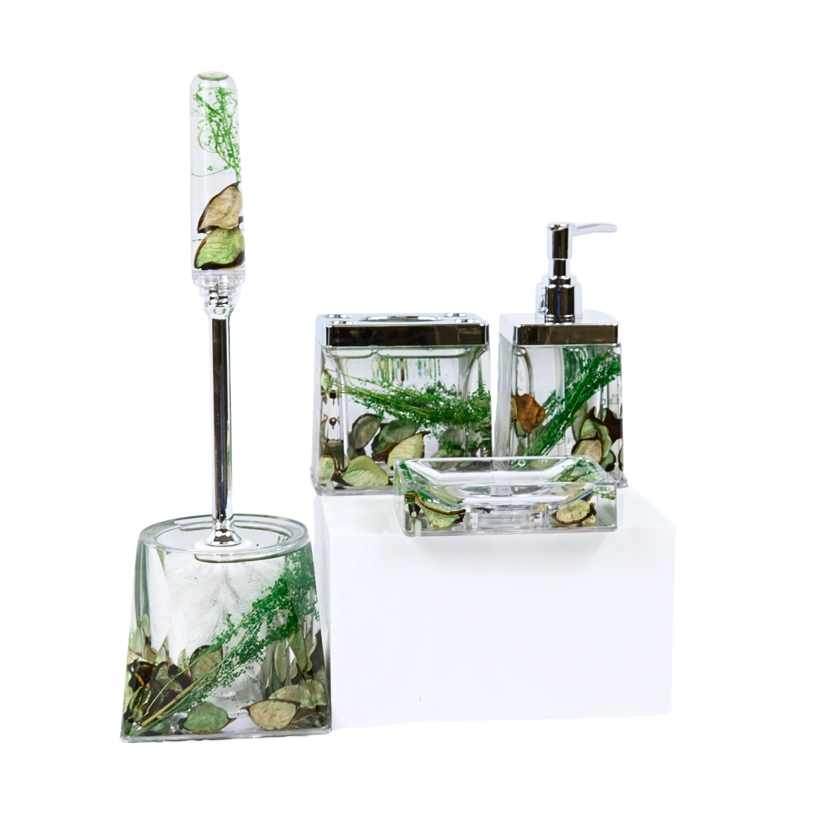 Clear Acrylic Stylish Bathroom Accessories Set