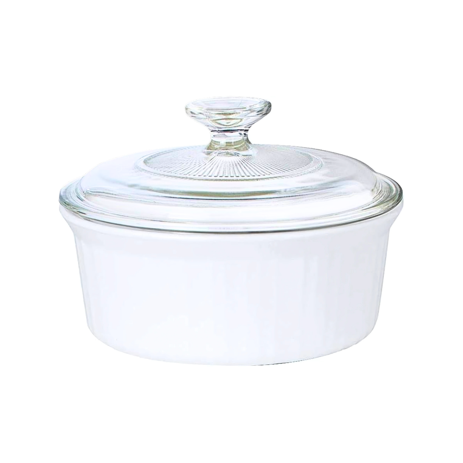 Corningware 1.5qt Round Stoneware Casserole With Glass Cover