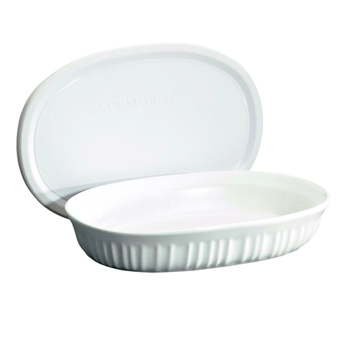 Corningware 23oz Oval Dish With Glass Plastic Cover