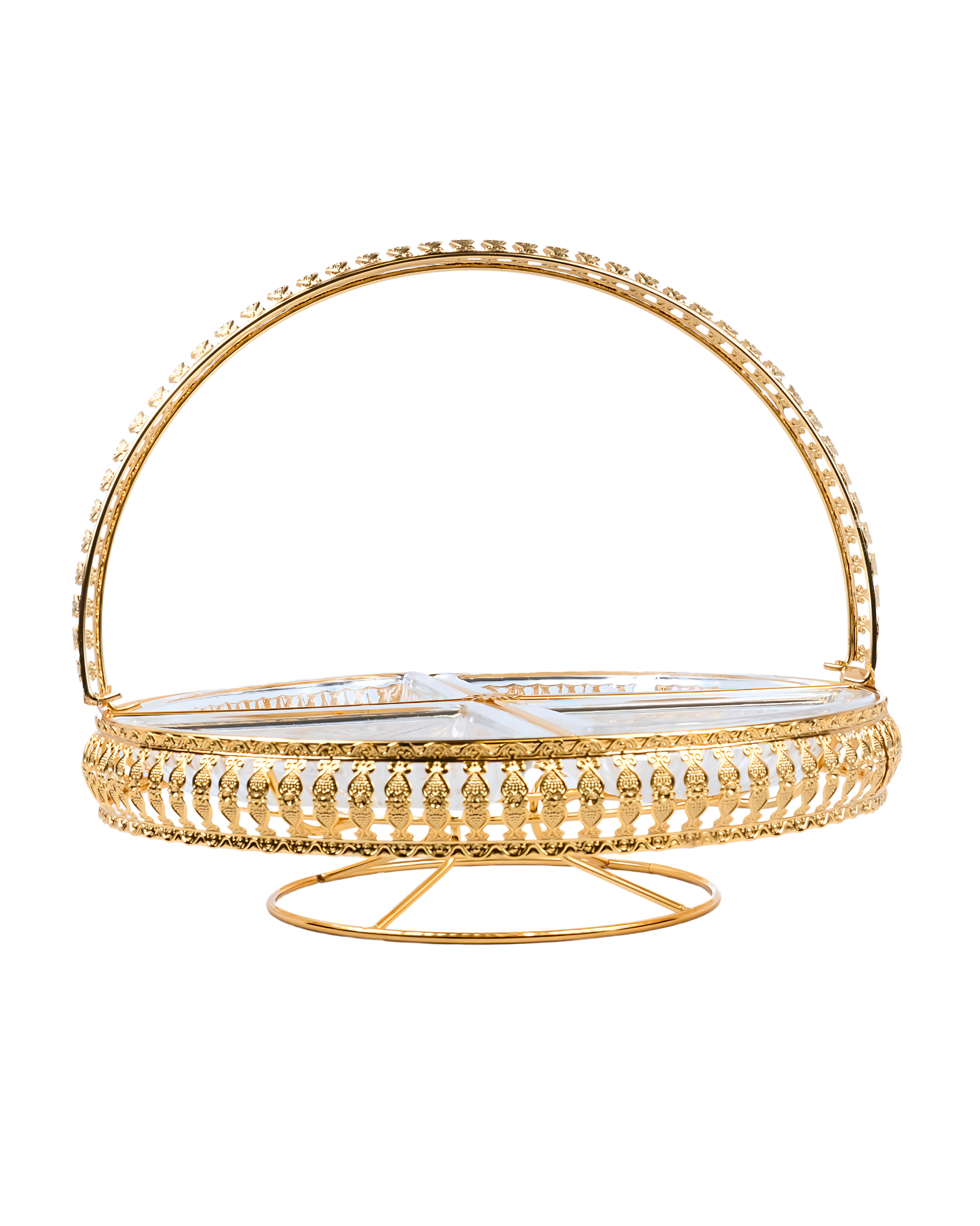Gold 34 cm Tray With Handle