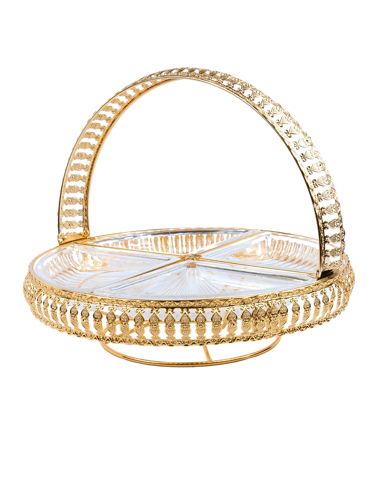 Gold 34 cm Tray With Handle