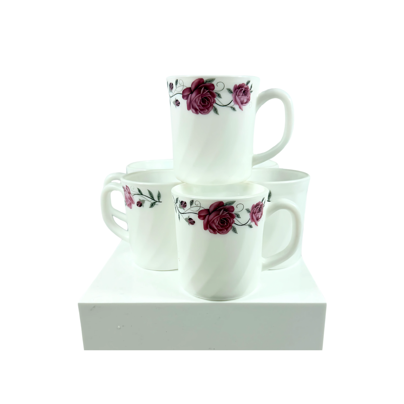 Pink Flower 6 pc Tea Cups