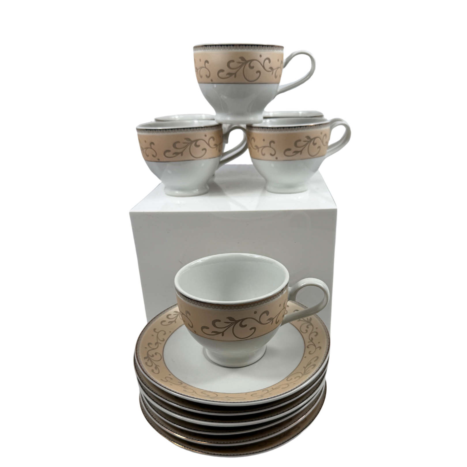 Gold Artika 6 pc Tea Cups & Saucers
