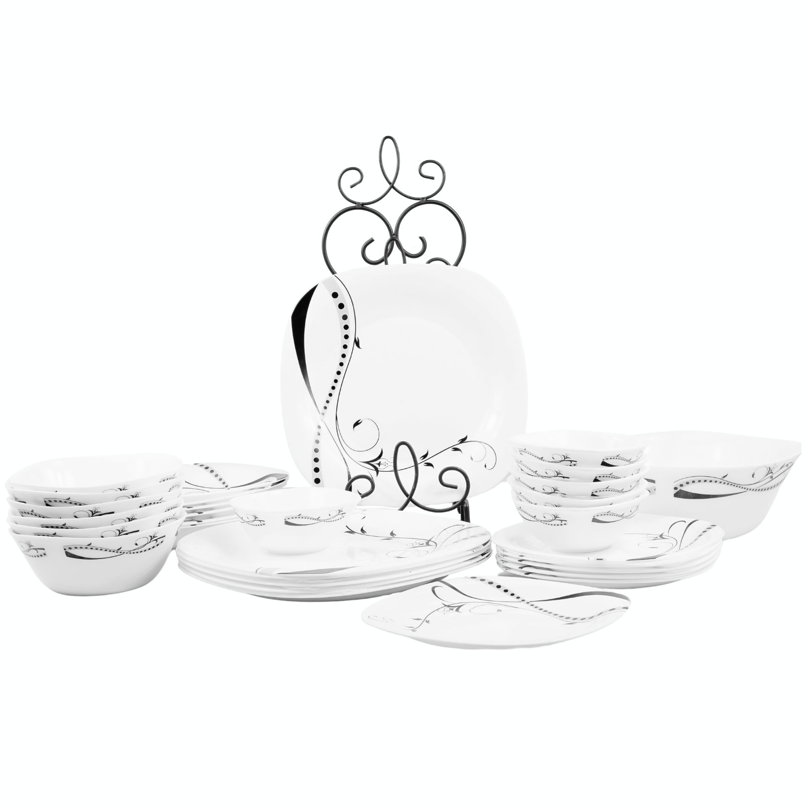 Victoria Black Vines 28 pc Dinner Set