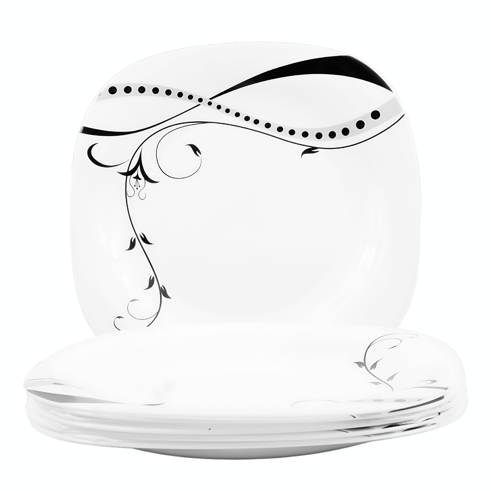 Victoria Black Vines 26cm Square Dinner Plate