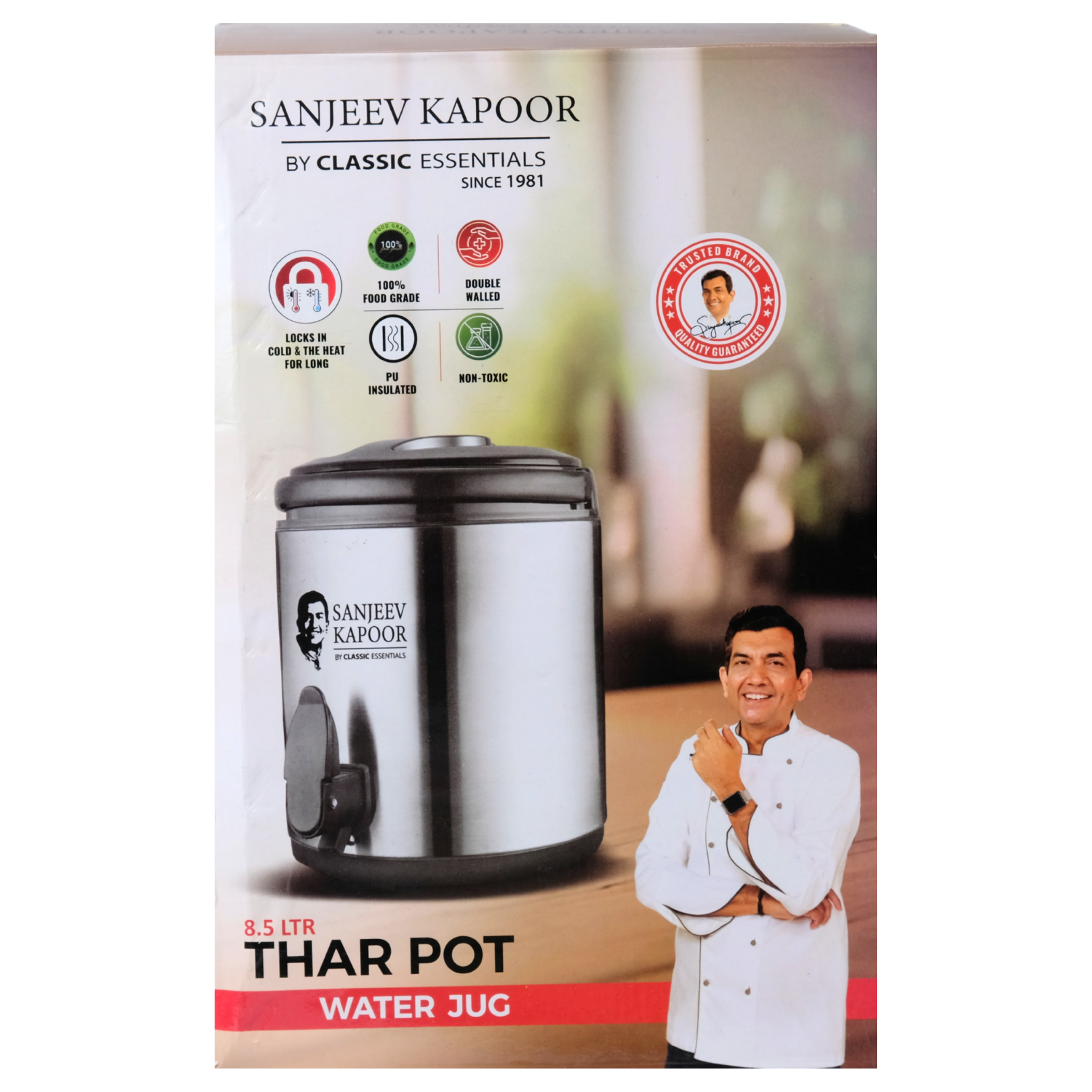 The Sanjeev Kapoor Thermoware 6.5L Stainless Steel Thar Pot Water Jug