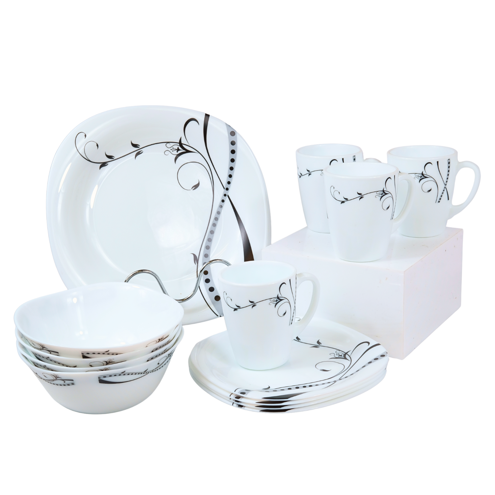 Victoria Black Vines 16 pc Dinner Set
