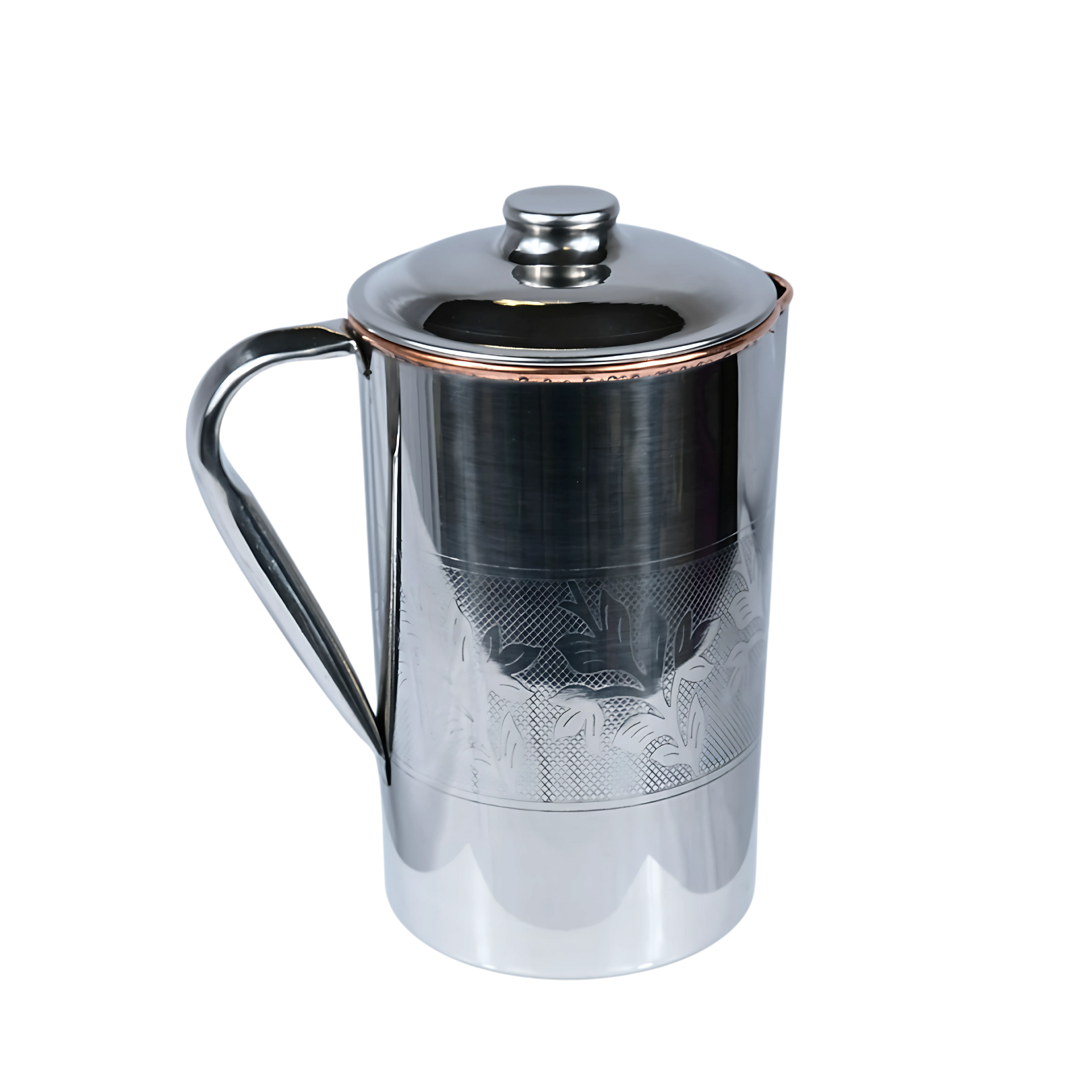 Kanha Steel's Stainless Steel Copper Embossed 2L Water Jug With Lid