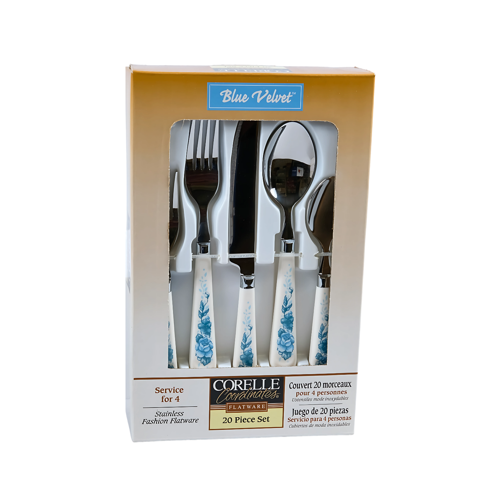 Corelle Stainless Steel Blue Velvet Cutlary 20Pc Set