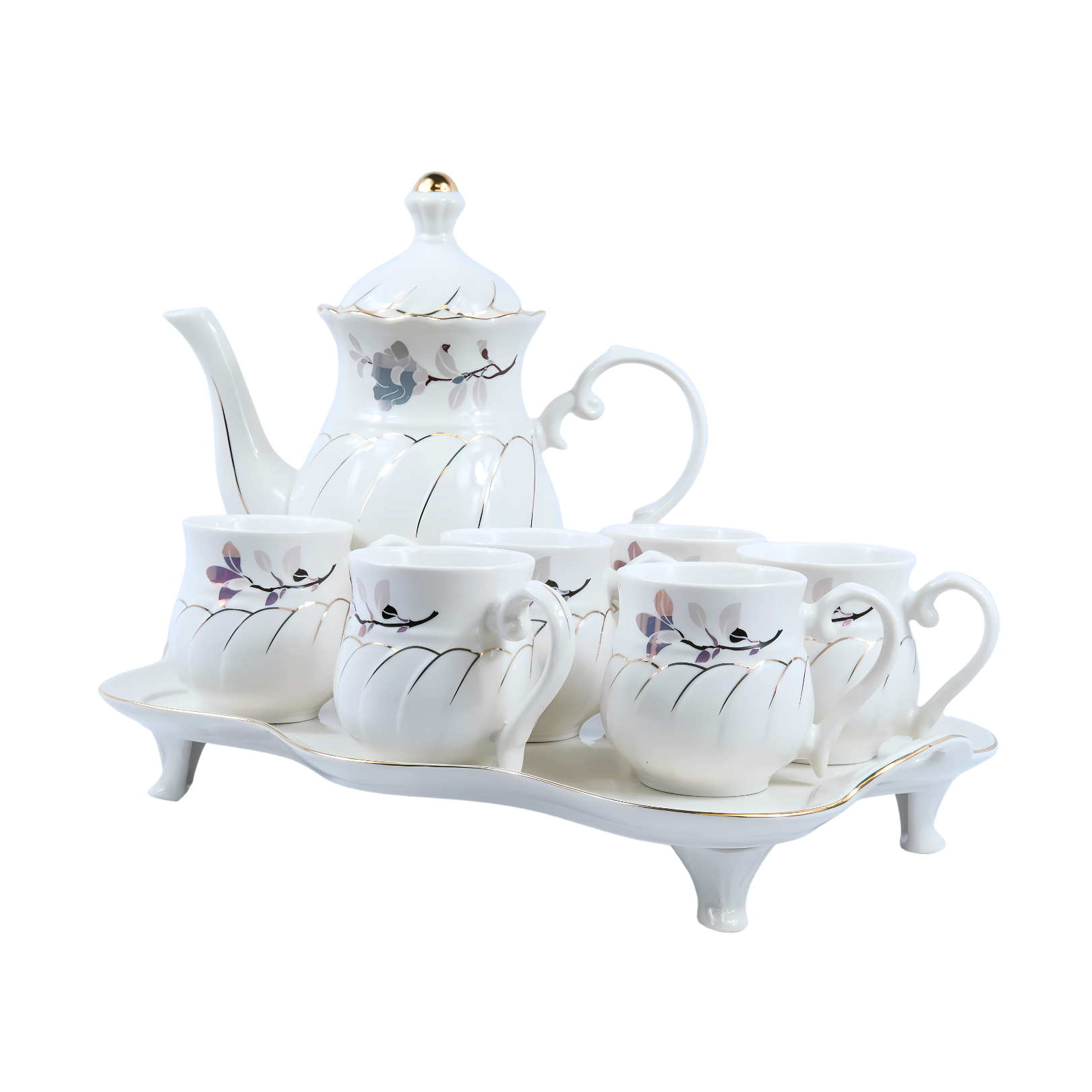 BW 8pc Tea Set with 6 Cups & 1 Kettle with Cover