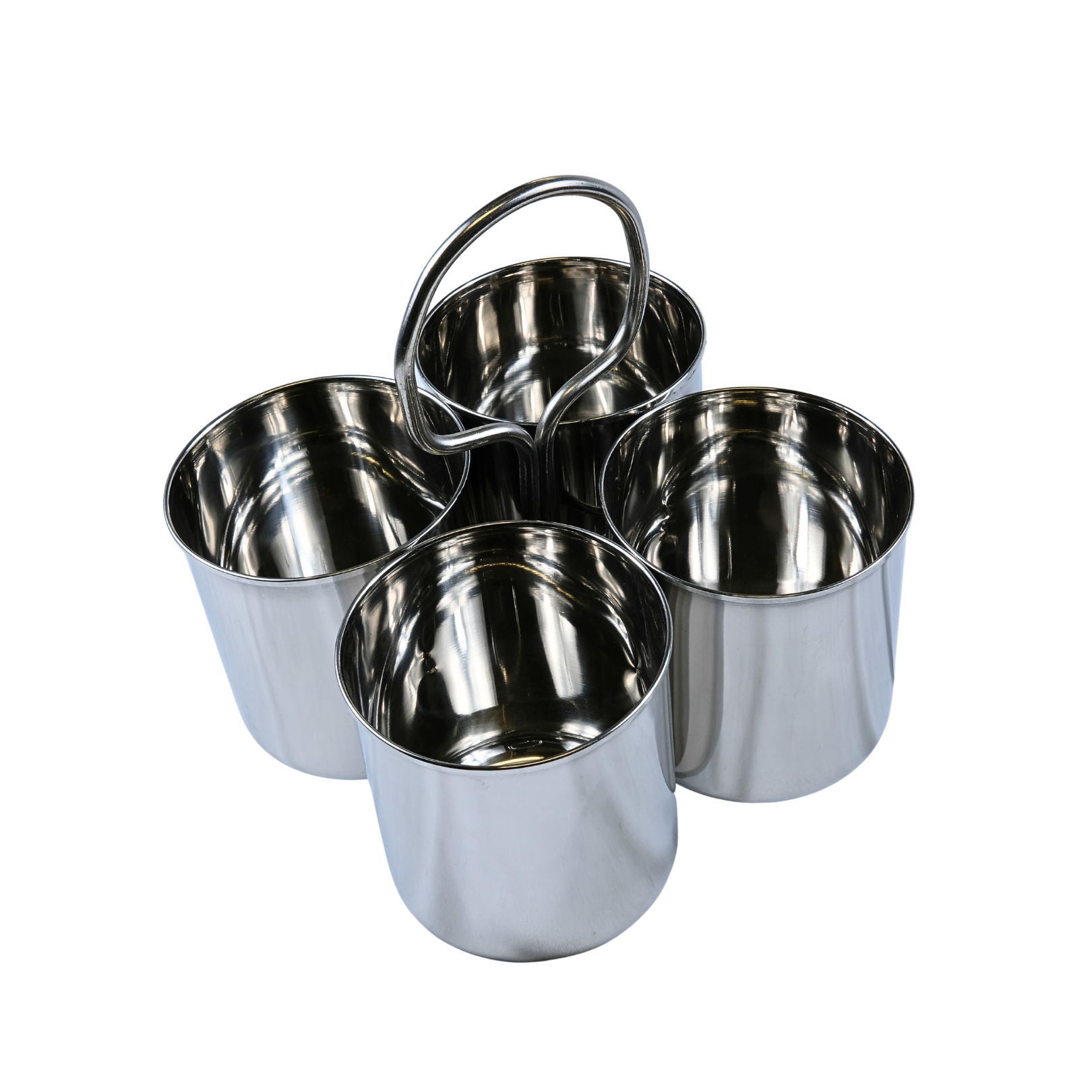 Indian Roots Stainless Steel 4 Section Deep Sagdaan