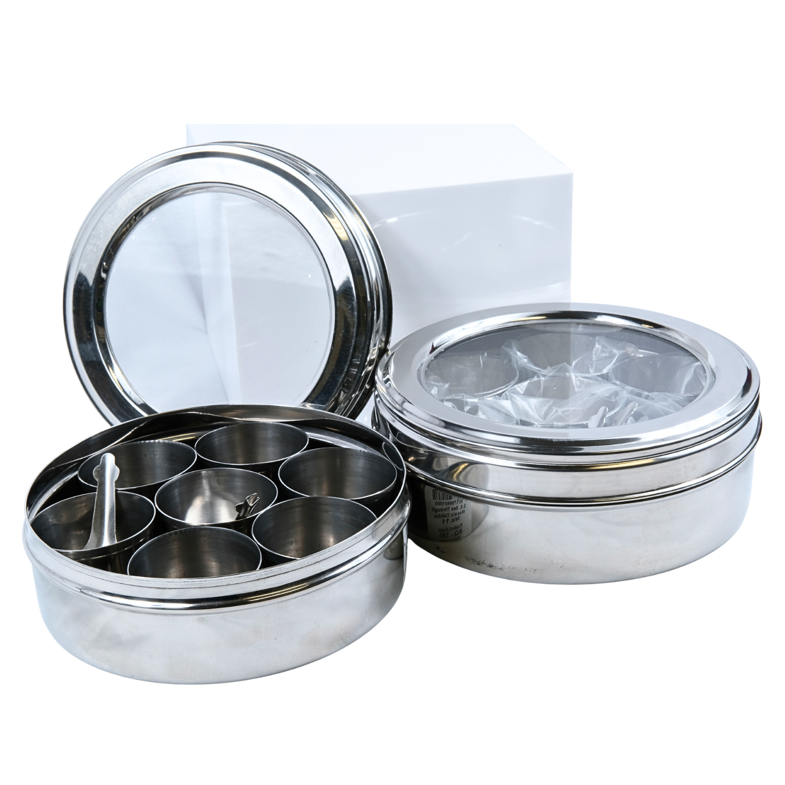 KQ Stainless Steel 7section See Through Spice Organizer